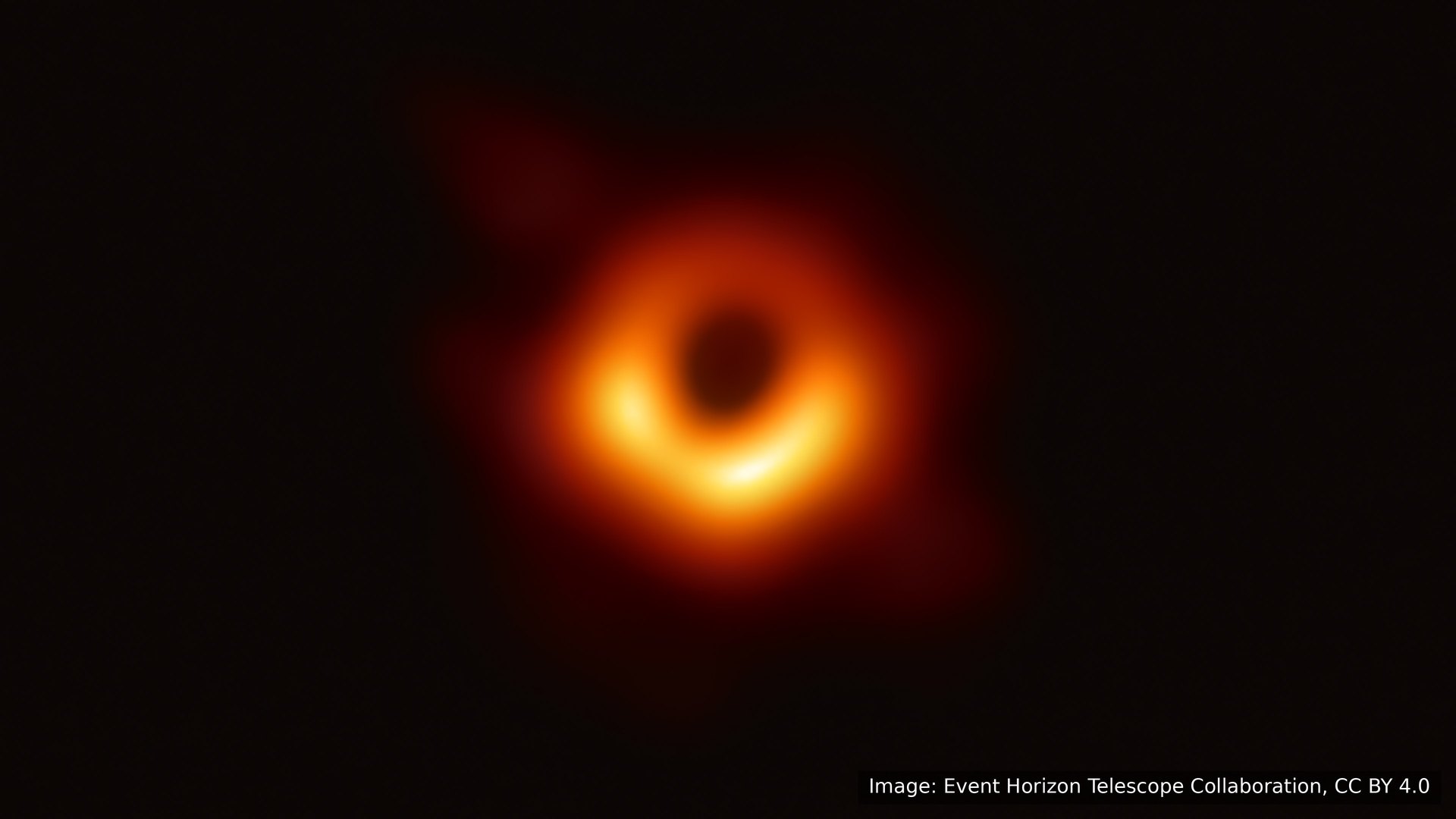 The first real image of a black hole, at the centre of galaxy M87