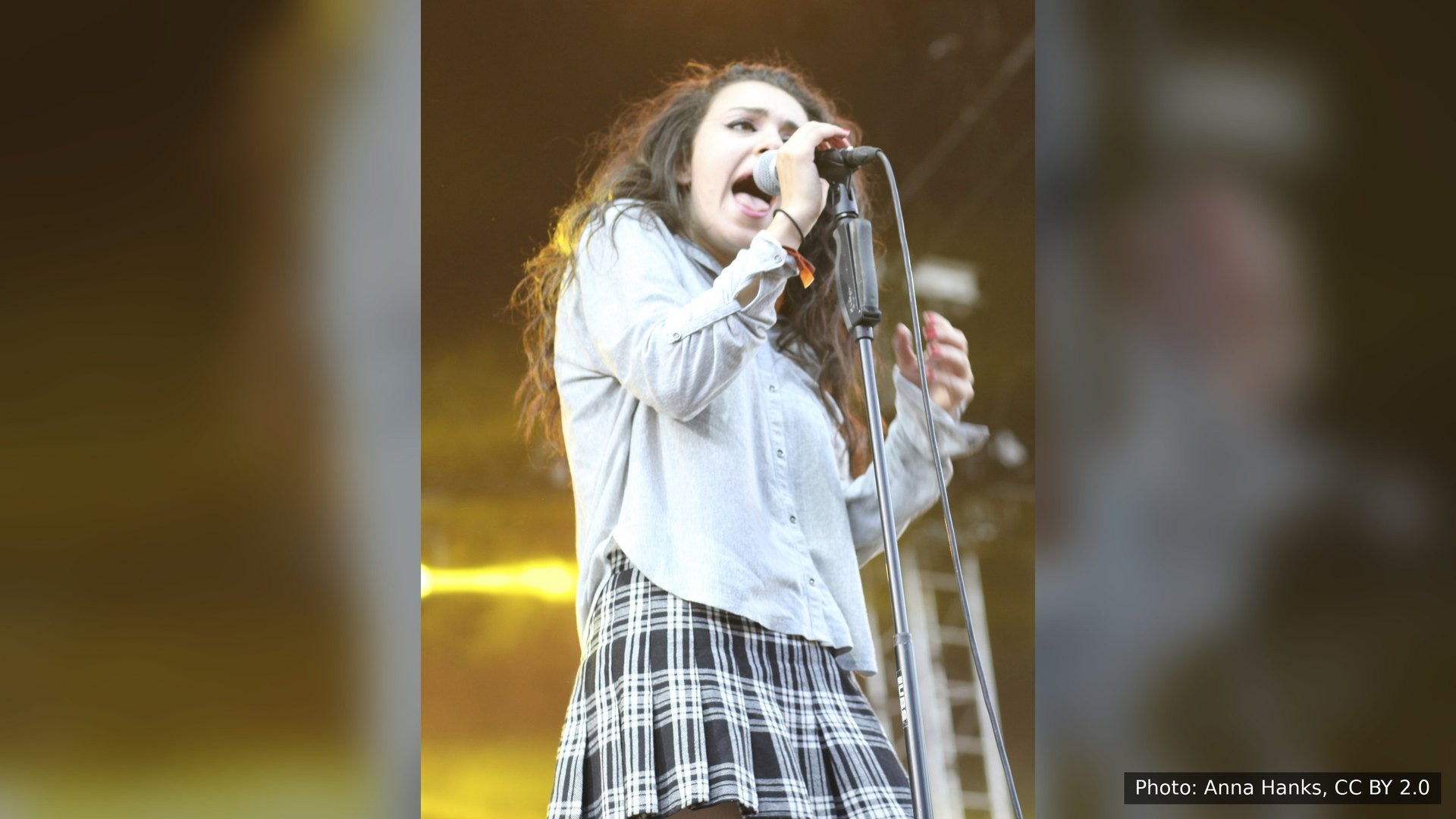 Charli XCX singing at Positivus Festival, 2013