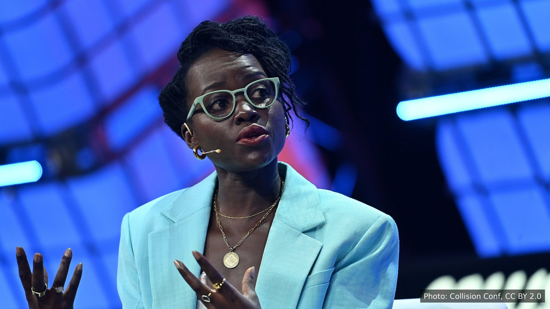 Lupita Nyong'o speaking at Web Summit