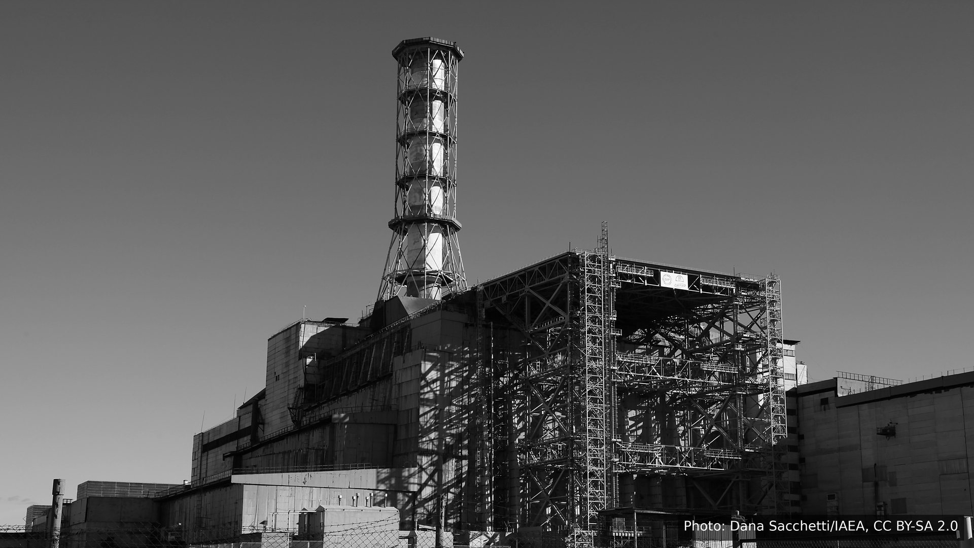 The damaged Unit 4 reactor building at Chernobyl