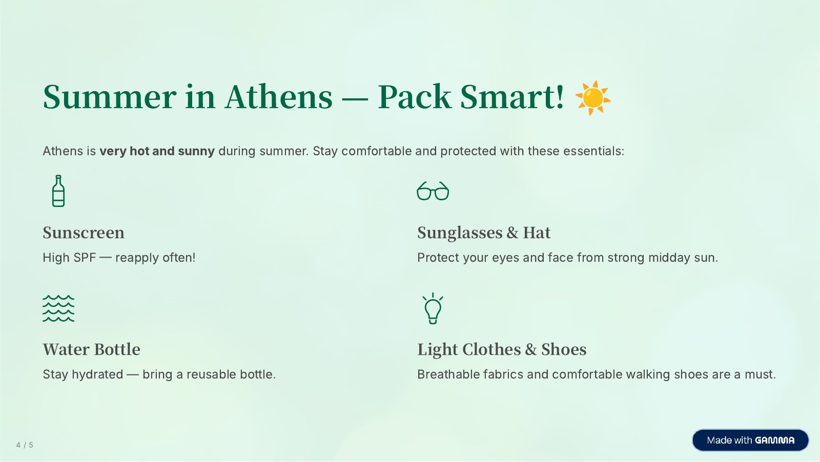 Summer in Athens: Pack Smart