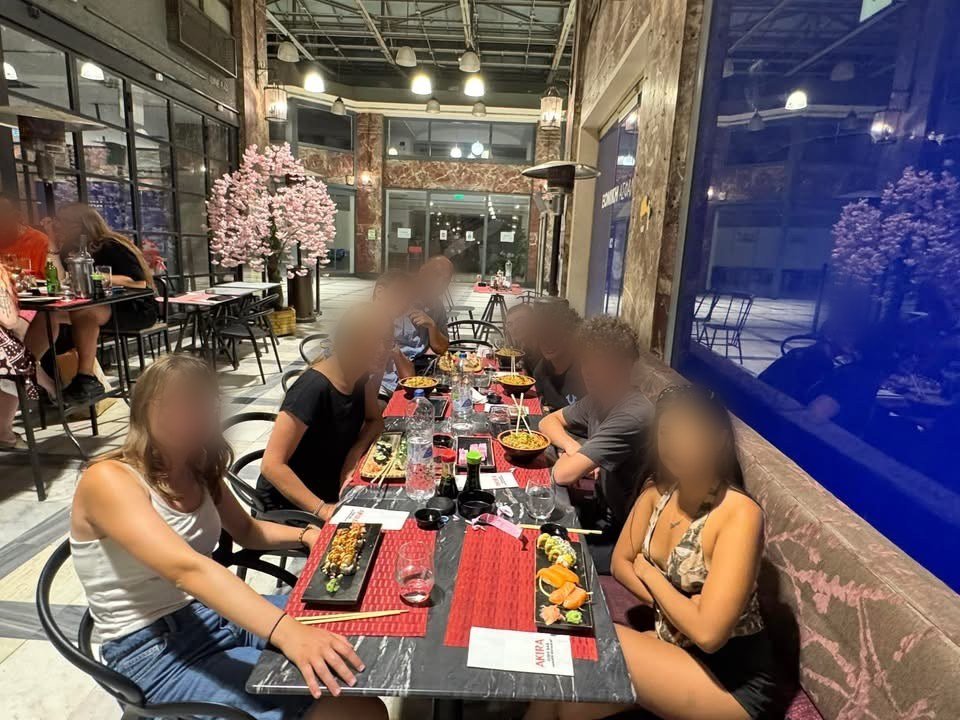 A sushi night out together in Athens