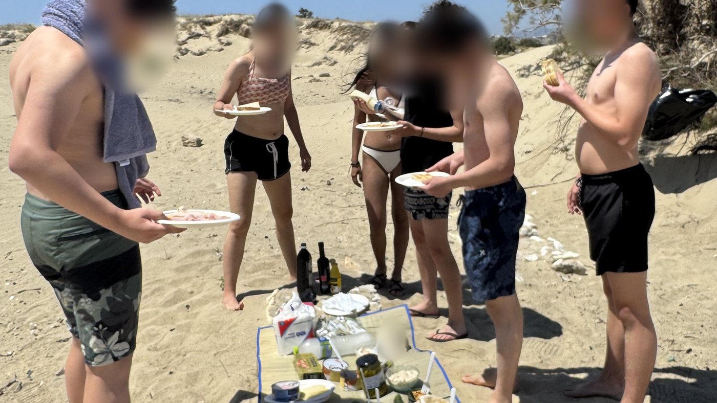 A picnic on the beach in Naxos