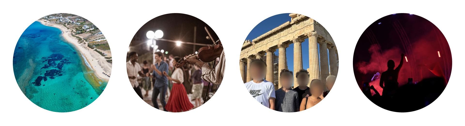 Island fun and city culture: a Naxos beach, the Agia Marina panigiri, the Acropolis and a live concert in Athens