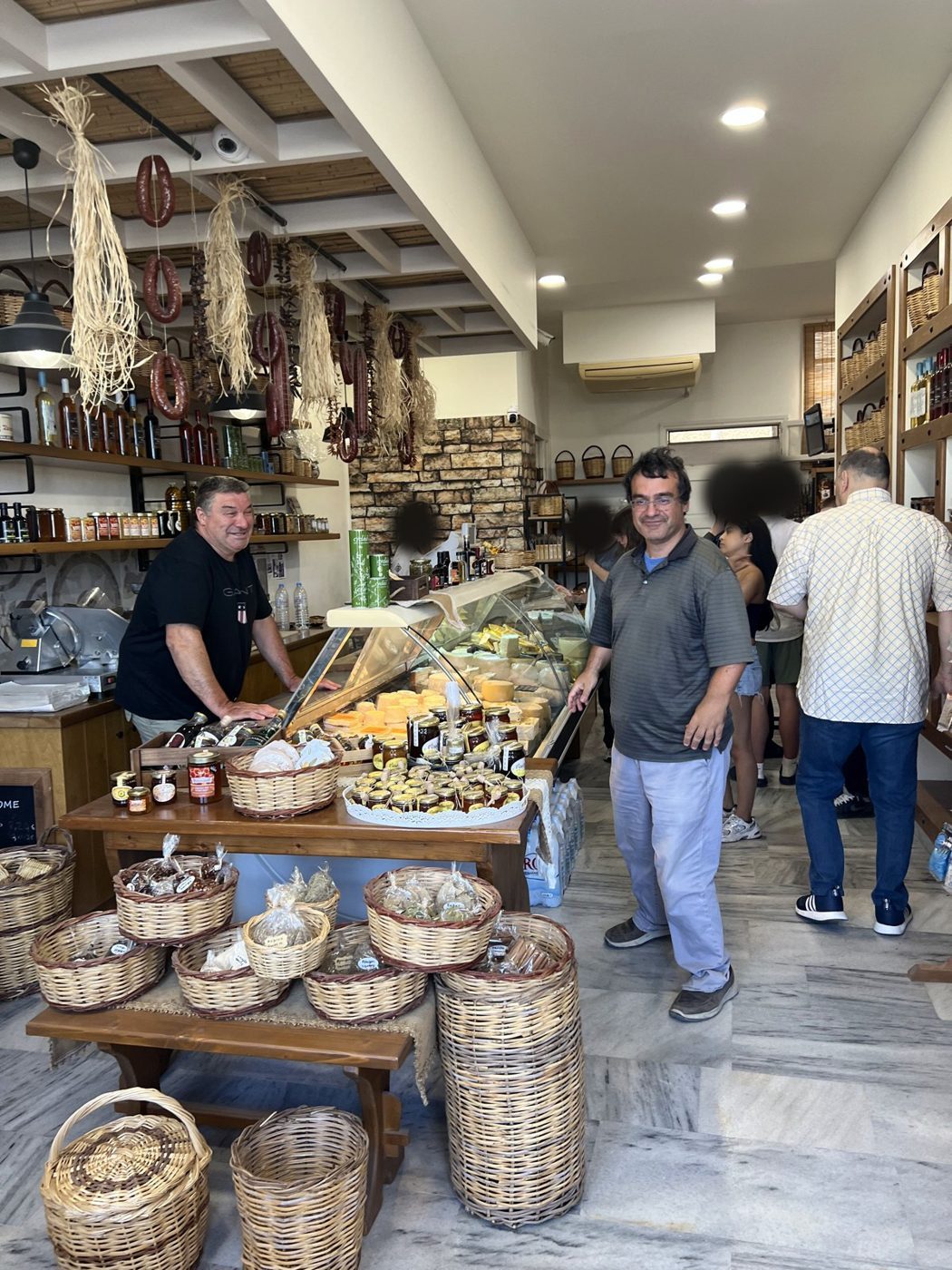 A Naxos town deli selling the Sideris family's farm cheese