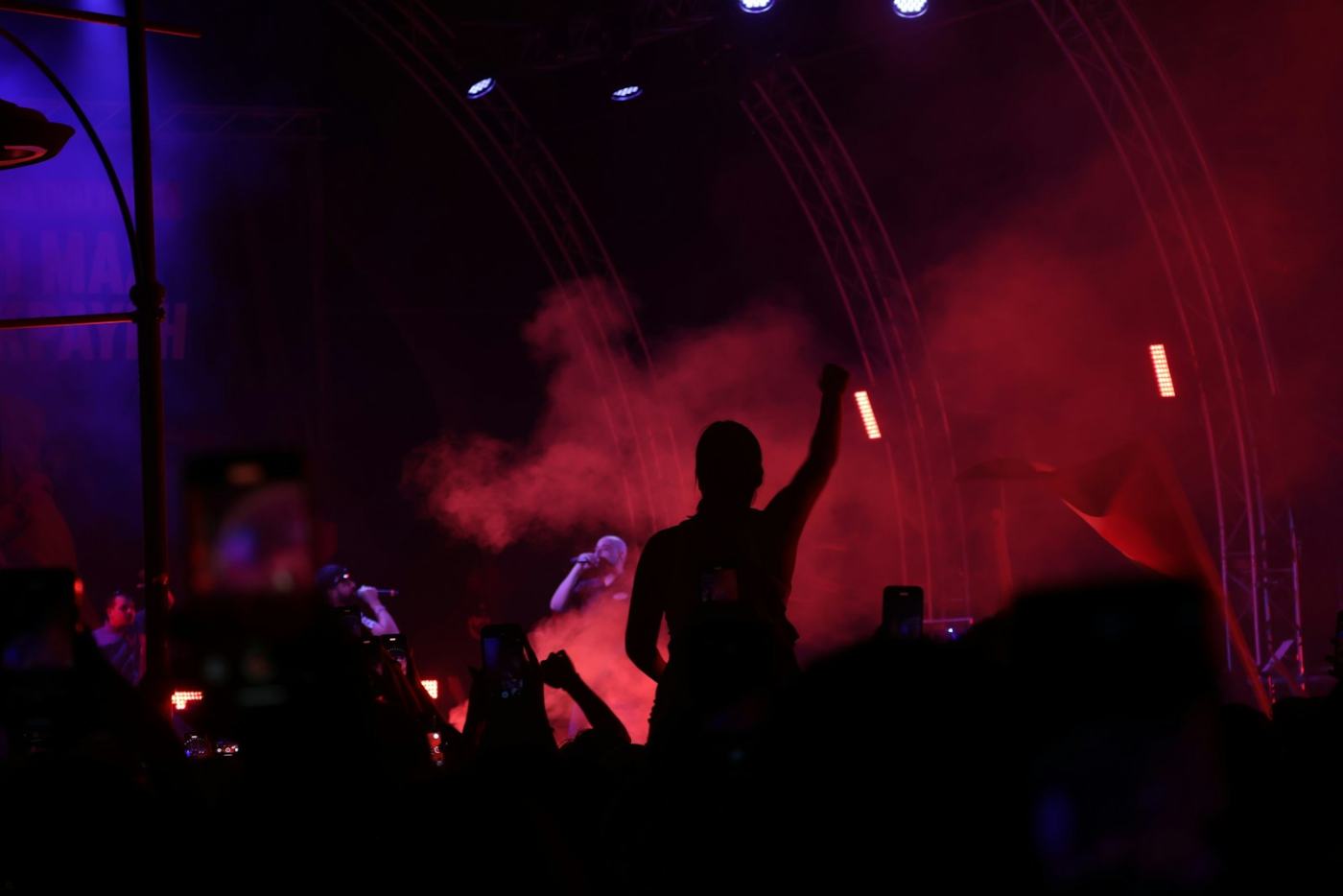 Hands up at a live show in Athens